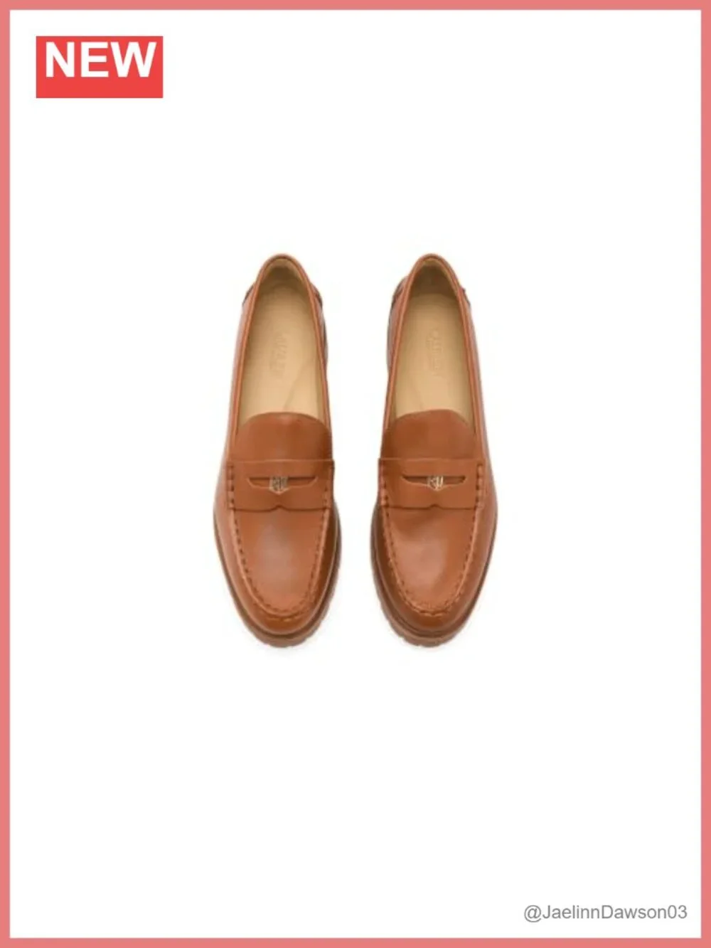 Leather Penny Loafers Slip-Ons with Lug Outsole
